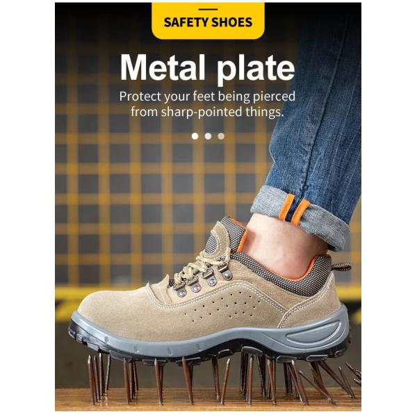 Yellow Lightweight Comfortable Safety Shoes / Comfortable Work Shoes Men with PU/PU Sole