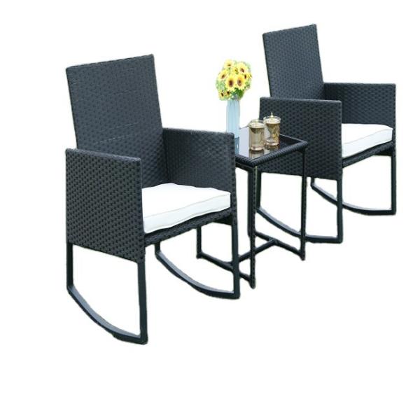 PE Rattan Woven 3 Set Table Chair Hot Sale Best Design swing chair Outdoor Furniture Set High Quality 300 Kg Capacity