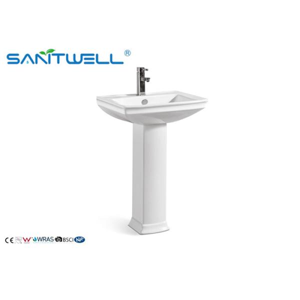Buy Wash India Sink Bathroom Pedestal Basins , Ceramic Vanity Pedestal Basin at wholesale prices