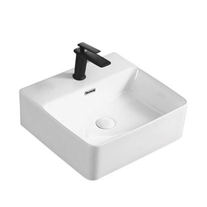 Buy Ceramic Sanitary Ware Countertop Bathroom Sinks White Oval Shaped at wholesale prices