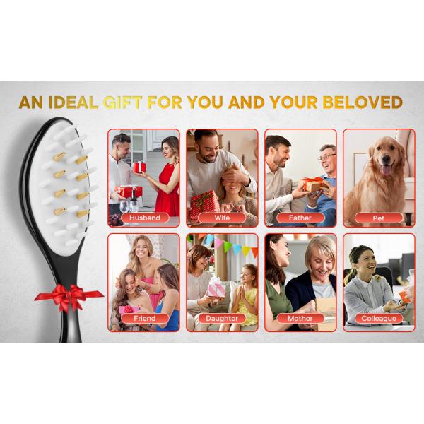 LED Light Therapy Hair Brush close-up