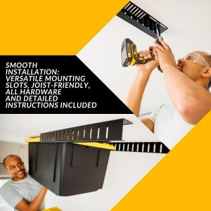 Painting Folding Overhead Bin Rack for Adjustable Width and Orientation Ceiling