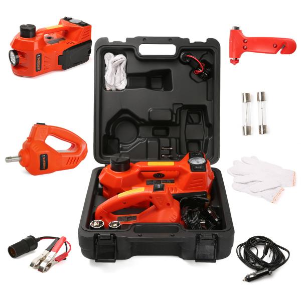 Convenient To Operate Power Tool Set With 12V Electric Car Jack And Impact