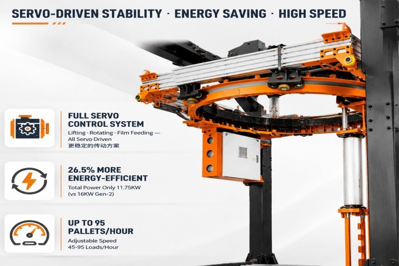 Automatic Ring Type Pallet Wrapping Machine For Conveyor Packaging Line OEM Turnkey Solution