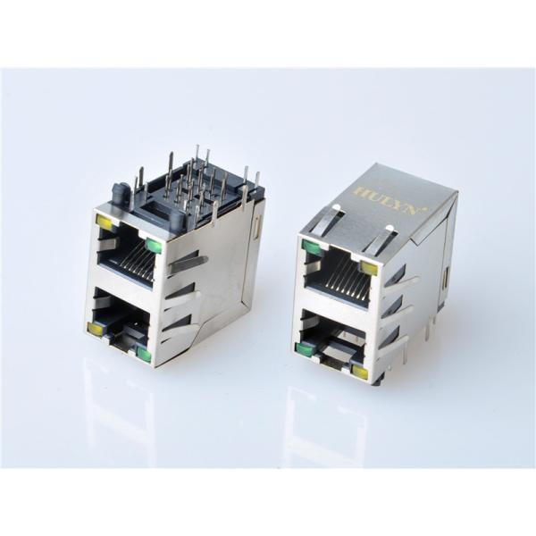HULYN RJ45Jack, Shielded RJ45 Modular Jack Connector,with LEDs, 2x1 Ports,RJ45 connector LED