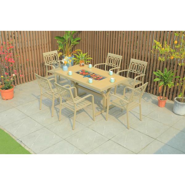 Buy Aluminum Outdoor Rattan Table And Chairs Beach Style at wholesale prices