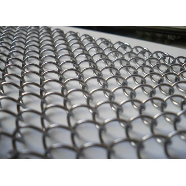 Hotel Ceiling Metal Coil Drapery , Customized Flame Resistant Fireplace Mesh