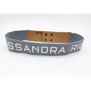 5cm Width Women'S Elastic Stretch Belts With White Letter / Four Snap Button