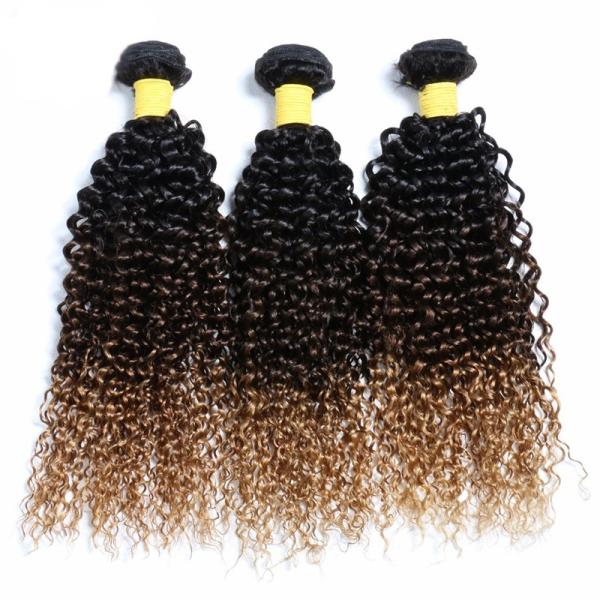 #T1B/4/27 Kinky Curly Remy Human Hair Bundles Sew In Weave Bundles Brazilian Bundle Deals
