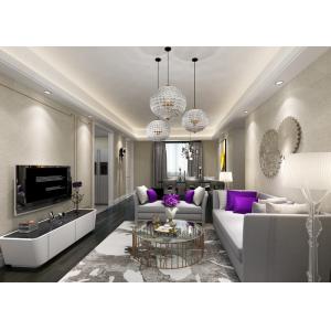 Eco - friendly Light Grey Washable Vinyl Removable Wallpaper for Family room