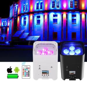 Quality DMX 6pcs 18W RGBWA UV 6IN1 Battery Operated Uplighting Battery LED Par Can for sale