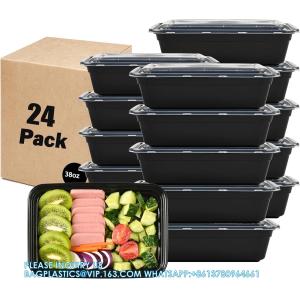 China 38oz Meal Prep Containers 24 Pack 1 Compartment With Lids, Food Storage Bento Stackable Reusable Lunch Boxes on sale
