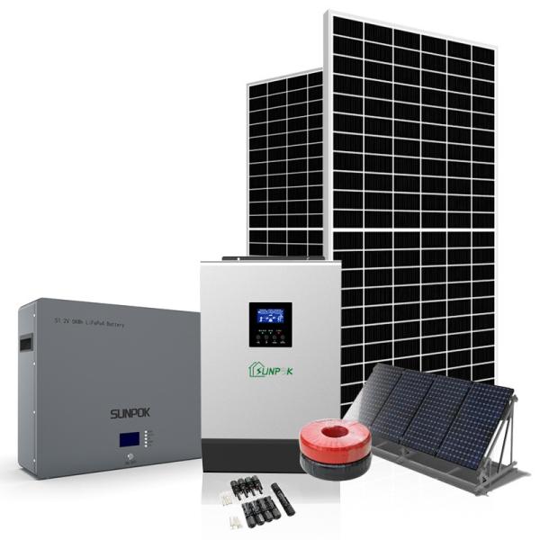 Buy Sunpok solar power energy system 3 Phase 5Kw 8Kw 10Kw 48V solar electric system at wholesale prices