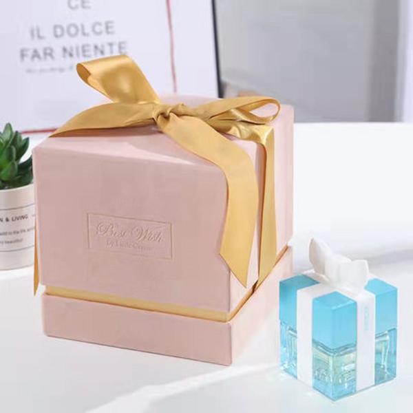 Customized Handmade Perfume Bottle Packaging with Separate Lid and Gift Box Ribbon Bow