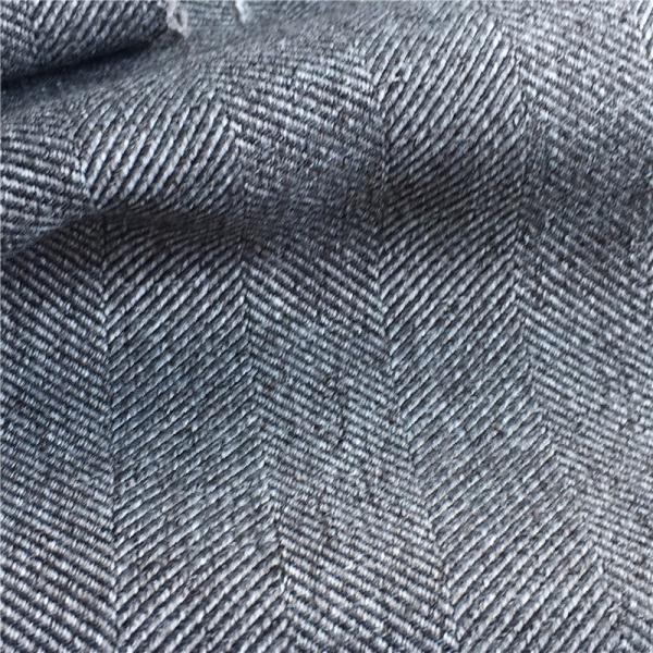 100% Polyester Heavy Weight Ash Wool Imitation Cation Woven Wide Herringbone Fabric for Winter Coat