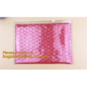 Holographic Zipper Slider Zip Lock Bubble Bag,Cosmetic Zipper Bag/Rose Gold