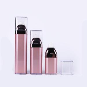 China Pink Airless Cosmetic Bottles With Double Body Design on sale