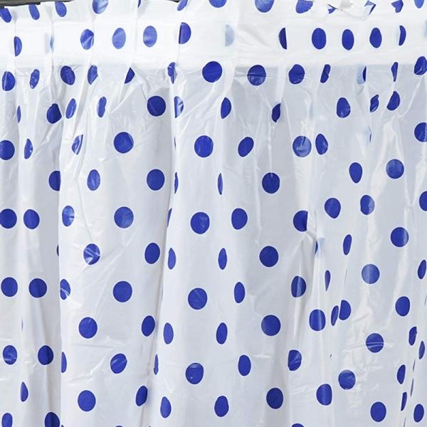 Buy Polka Dot Pattern Disposable Plastic Table Skirts With Adhesive Backside at wholesale prices