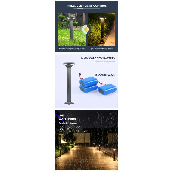 CE Certified Square Landscape LED Solar Pathway Lights IP65 For Villas Decorative