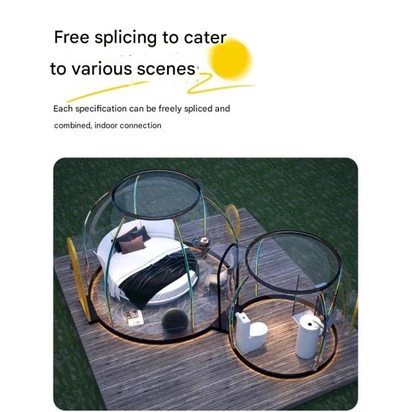 Outdoor Rectangular Sun Glass Room Full Transparent Bubble Room Spherical Tent for PC Hotel Star Room Homestay