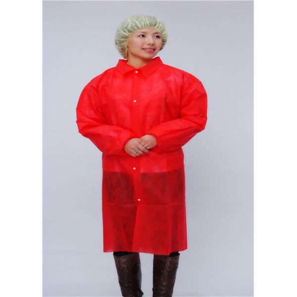Buy Red Shirt Collar 106cm Microporous Disposable Protective Gown at wholesale prices