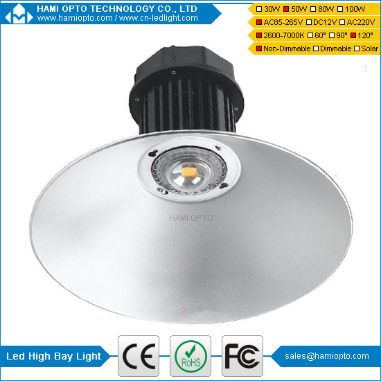 China new energy industrial factory lighting 50W led high bay light