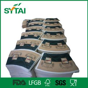 FDA SGS Customized Paper Cup Fan / Sheet With Logo Printed , Orange Color