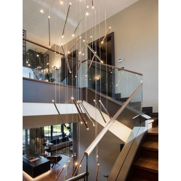 Modern LED Creative Black Round Tube Design Chandelier Chute Multi Light Chandelier（WH-AP-606）
