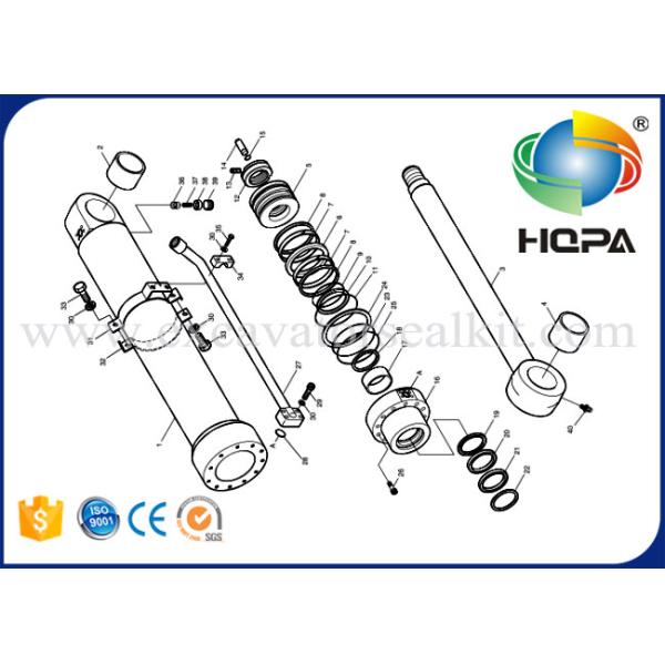 2440-9232KT Lower Oil Doosan Hydraulic Cylinder Repair Kits Fits DH 130LC-V SOLAR 130LC-V