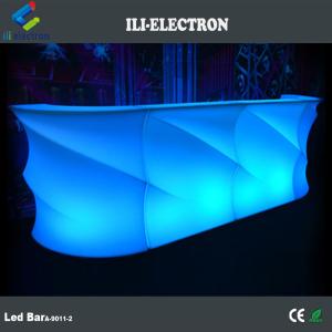 Wave Shape Luminous LED Bar Counter , Outdoor Light Up Bar Table Waterproof