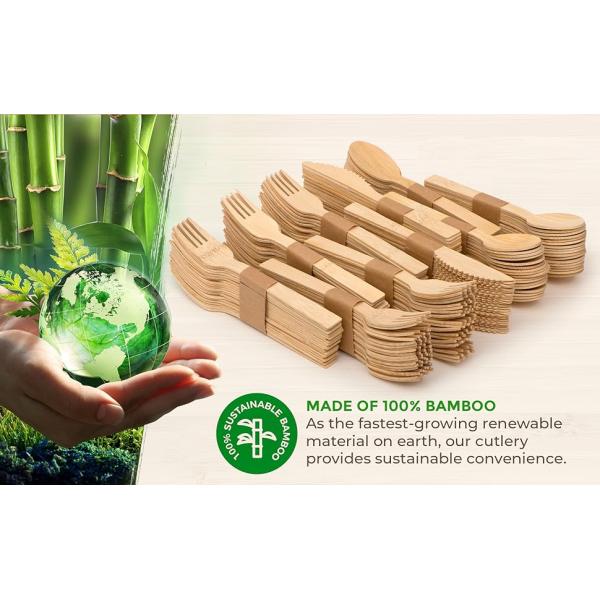 As the fastest growing renewable material on earth, our cutlery provides sustainable convenience