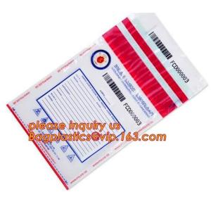 Opaque Tamper Evident Sealing Plastic Bank Money Steb Security Bag / Custom Self
