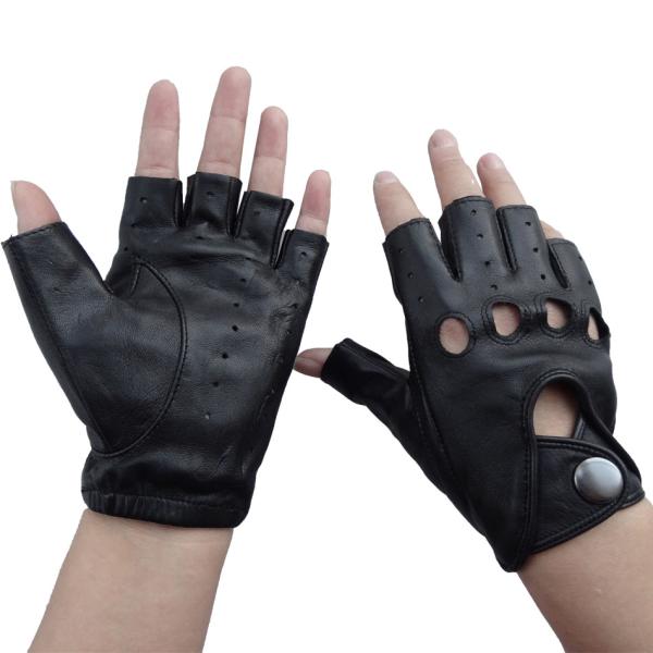 Custom Leather Cycling Gloves , Fingerless Driving Gloves Eco - Friendly
