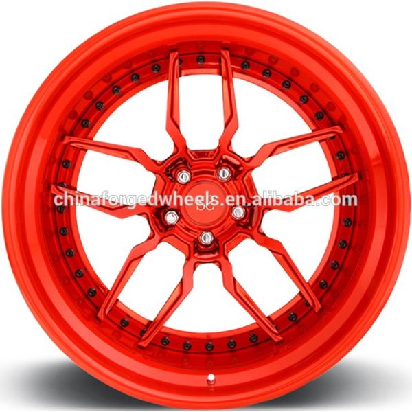 21inch 9.5J Customized 2-PC Alloy Rims For Ferrari 458 Speciale Red Gloss Black Forged Wheels