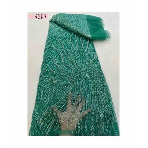 Bridal Dress Fabric High Quality Beaded Austria Embroidery African French Tulle