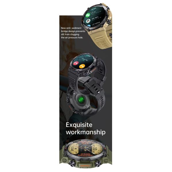 K56 Pro Outdoor Men Smart Watch 1.39 Inch IPS Round Screen BT Call Heart Rate Fitness