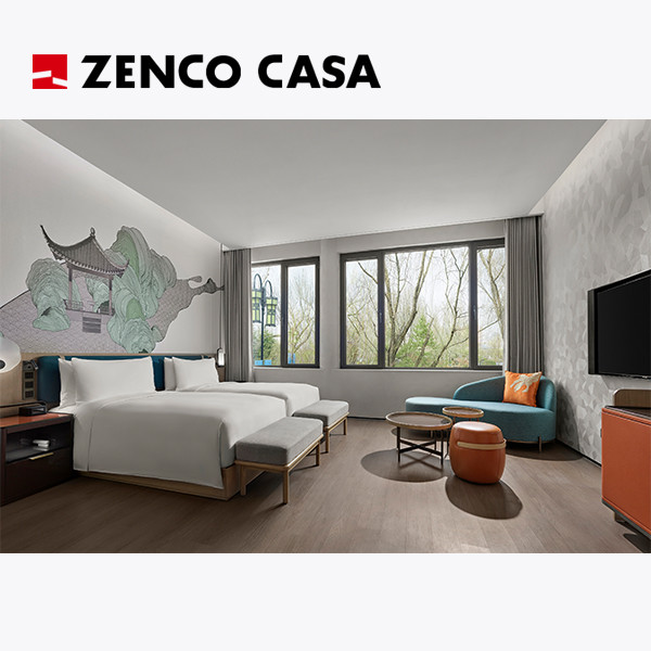 Buy Contemporary Style Hotel Bedroom Furniture Set For Hotel Twin Bedded Rooms at wholesale prices