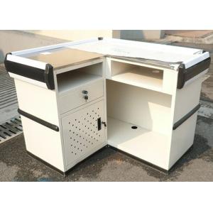 China Supermarket Stainless Steel Cashier Counter Desk on sale