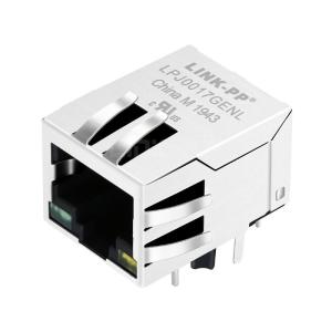 Quality YDS 13F-60LDNL Compatible LINK-PP LPJ0017GENL 10/100 Base-T Tab Down Green/Yellow Led 1x1 Port 8 Pin Connector RJ45 PCB Jack for sale