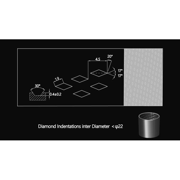 Diameter less than 22, bearing rhombic groove