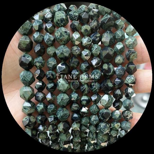 Faceted Multi Color Howlite Map Stone Loose Strand Gemstone Beads for DIY Jewelry