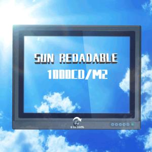 15" Sunlight Readable LCD Monitor DC 12V With Dimmer Controlling Brightness