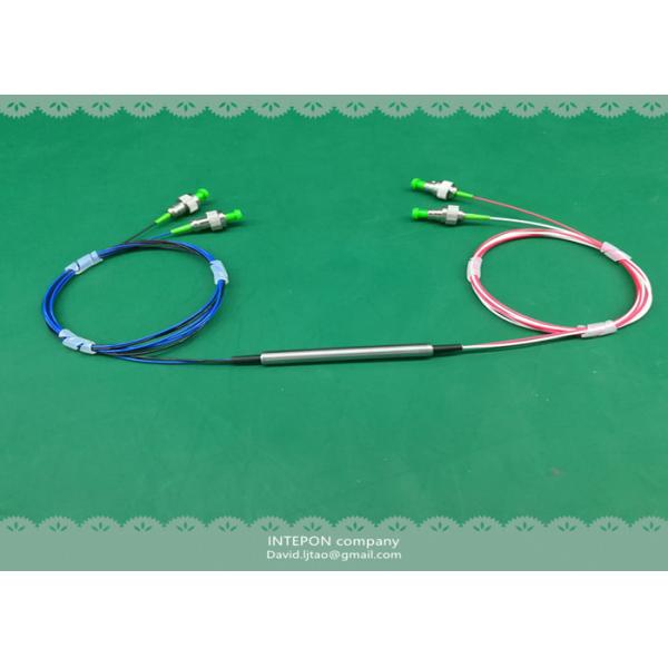 Fiber optic circulator, 1550nm, 4 ports, 1.2dB insertion loss, 5.5x60mm, FC/APC connector.