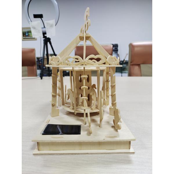 Solar Toy Diy 3D Playground Puzzle & Games Educational Wooden Toys Children Toys With Solar Panel
