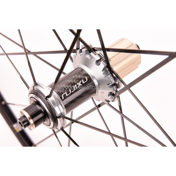 RUJIXU 700C Road Bike Clincher Carbon Fiber Wheel Set 38/50mm V Brake Braking System for Bicycles