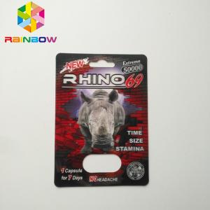 No Headache Blister Pack Packaging Sexual Pill Capsule Rhino 69 Package Card Box