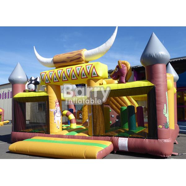 Buy Kids Clearance Western Theme House Inflatable Toddler Playground With Slide at wholesale prices