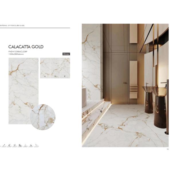 1200*2800mm Smooth Glazed Porcelain Tile With Water Absorption Of 0.05% Moisture Resistant