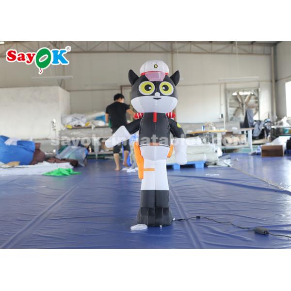 Buy Indoor Inflatable Cartoon Characters 1.5 Meter Black Cat Sheriff Model at wholesale prices