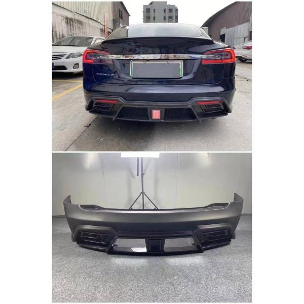 Selling Model S Body Kit Carbon Fiber Front and Rear Bumper Side Skirts Spoiler for Tesla Model S